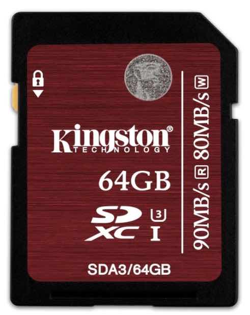 Kingston SDA3/64GB – Tarjeta de memoria SecureDigital de 64 GB, negro