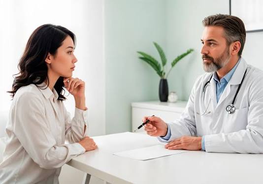 Médico atendiendo a un paciente en una consulta equipada con tecnología